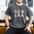 Book Lover Teacher Snowman Reading Books Christmas Winter Men's Comfort Colors T-Shirt Pepper