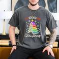 All Booked For Christmas Book Lovers Xmas Tree Women Men's Comfort Colors T-Shirt Pepper