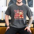 Books Are My Love Language Teddy Bear Book Lovers Valentine Men's Comfort Colors T-Shirt Pepper