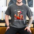 I Like My Books Spicy And My Coffee Icy Skeleton Men's Comfort Colors T-Shirt Pepper