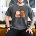 Capybara Axolotl Kawaii Kids Anime Book Lover Reading Men's Comfort Colors T-Shirt Pepper