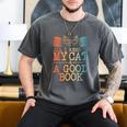 Cat & Book Art For Men Women Cat Librarian Novel Book Lover Men's Comfort Colors T-Shirt Pepper
