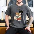 Cat And Books Flowers Reading Club Cat Lover Bookworm Men's Comfort Colors T-Shirt Pepper