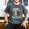 Cats And Books Read Reading Librarian Book Across America Men's Comfort Colors T-Shirt Pepper