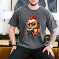 Chicken Reading a Book Farm Animal Chick Men's Comfort Colors T-Shirt Pepper