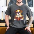 Cute Dog Boxer Reading Book Men's Comfort Colors T-Shirt Pepper Cute Dog Boxer Reading Book Men's Comfort Colors T-Shirt Pepper