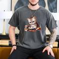 Cute Kitten Bookworm Adorable Cat With Glasses Reading Book Men's Comfort Colors T-Shirt Pepper