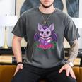 Cute Pastel Goth Bat Reading Book Men's Comfort Colors T-Shirt Pepper Cute Pastel Goth Bat Reading Book Men's Comfort Colors T-Shirt Pepper