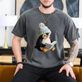 Cute Penguin Reading Book Faux-Crochet Print Men's Comfort Colors T-Shirt Pepper