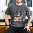 Cute Reading Bunny With Glasses Books Bookworm Reader Book Premium Tri-Blend Men's Comfort Colors T-Shirt Pepper