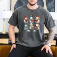 Cute Snowman Reading Books Christmas Winter Book Lover Men's Comfort Colors T-Shirt Pepper