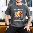 Easily Distracted By Books And Gnomes Book Reading Gnome Men's Comfort Colors T-Shirt Pepper Easily Distracted By Books And Gnomes Book Reading Gnome Men's Comfort Colors T-Shirt Pepper