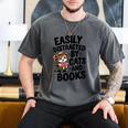 Easily Distracted By Cats And Books Lovers Reading Men's Comfort Colors T-Shirt Pepper