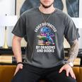 Easily Distracted By Dragons And Books Men's Comfort Colors T-Shirt Pepper Easily Distracted By Dragons And Books Men's Comfort Colors T-Shirt Pepper