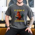 F-CAW-F I'm Reading Chicken Book Lover Introvert Meme Men's Comfort Colors T-Shirt Pepper