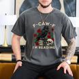 F-CAW-F I'm Reading Crow Book Lover Introvert Meme Men's Comfort Colors T-Shirt Pepper