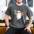 Ghost Reading Books Halloween Library Men's Comfort Colors T-Shirt Pepper