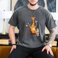 Giraffe Reading Tea Books Coffee Book Lover Graphic Men's Comfort Colors T-Shirt Pepper