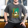 Groovy Ghost Reading Book Cat Halloween Ghost Teacher Men's Comfort Colors T-Shirt Pepper