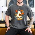 Halloween Cute Ghost Shirt Reading Books Ghost Men's Comfort Colors T-Shirt Pepper