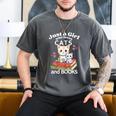 Just A Girl That Loves Cats And Books Cute Cat & Bookwork Men's Comfort Colors T-Shirt Pepper Just A Girl That Loves Cats And Books Cute Cat & Bookwork Men's Comfort Colors T-Shirt Pepper