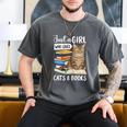 Just a Girl Who Loves Cats And Books Men's Comfort Colors T-Shirt Pepper