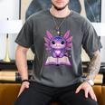 Kawaii Axolotl Cute Axolotls Reading Book Men's Comfort Colors T-Shirt Pepper