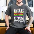LGBTQ Quote Live Life Like A Banned Rainbow Book Men's Comfort Colors T-Shirt Pepper