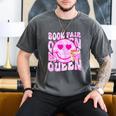 Library Book Fair Queen Vibe Groovy Tie Dye School Reading Men's Comfort Colors T-Shirt Pepper