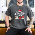 Library Crew Book Lovers Librarian Xmas Holiday Christmas Men's Comfort Colors T-Shirt Pepper