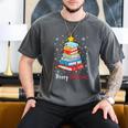 Merry Bookmas Book Christmas Tree Lights Xmas Men Women Kids Men's Comfort Colors T-Shirt Pepper