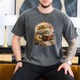 Nerdy Bearded Dragon Glasses Book Reading Men's Comfort Colors T-Shirt Pepper