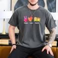 Peace Love Books Reader Librarian Library Book Men's Comfort Colors T-Shirt Pepper Peace Love Books Reader Librarian Library Book Men's Comfort Colors T-Shirt Pepper