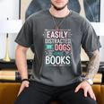 Pet Lover Easily Distracted By Dogs And Books Joke Men Men's Comfort Colors T-Shirt Pepper Pet Lover Easily Distracted By Dogs And Books Joke Men Men's Comfort Colors T-Shirt Pepper
