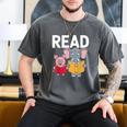 Pig Elephant Reading Cute Book Lover Bookworm Boys Girls Kid Men's Comfort Colors T-Shirt Pepper