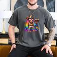 Rainbow Pride Bigfoot Reading Book With Heart Glasses Men's Comfort Colors T-Shirt Pepper Rainbow Pride Bigfoot Reading Book With Heart Glasses Men's Comfort Colors T-Shirt Pepper