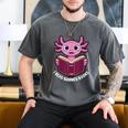 I Read Banned Books Axolotl Reading Men's Comfort Colors T-Shirt Pepper
