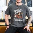 Read 'Em Cowgirl Saddle Up With A Good Book Rodeo Bookworm Men's Comfort Colors T-Shirt Pepper