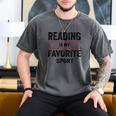 Reading Is My Favorite Sport Book Lover Quote Men's Comfort Colors T-Shirt Pepper