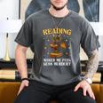 Reading Makes Me Feel Less Murdery Book Dragon Men's Comfort Colors T-Shirt Pepper