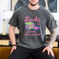Retro Books Are My Love Language Valentine Book Lovers Men's Comfort Colors T-Shirt Pepper