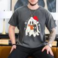 Retro Ghost Reading Book With Cat Bookish Club Christmas Men Women Kids Men's Comfort Colors T-Shirt Pepper