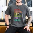 Retro Read Books Lift Heavy Pet Dogs Gym Book Lover Men's Comfort Colors T-Shirt Pepper