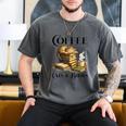 Sleeping Cat And Books With Coffee Lover Men's Comfort Colors T-Shirt Pepper