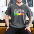 Social Battery Low Energy Antisocial Introvert Men's Comfort Colors T-Shirt Pepper Social Battery Low Energy Antisocial Introvert Men's Comfort Colors T-Shirt Pepper