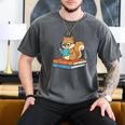Squirrel Reading Book Glasses Bookworm Librarian Men's Comfort Colors T-Shirt Pepper Squirrel Reading Book Glasses Bookworm Librarian Men's Comfort Colors T-Shirt Pepper