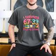 Survived 67 Days Of School Ice Cream Drip Apple Pencil Book Men's Comfort Colors T-Shirt Pepper