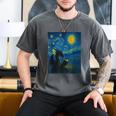 Van Gogh Starry Night Fantasy Reader Dragon Reading Book Men's Comfort Colors T-Shirt Pepper Van Gogh Starry Night Fantasy Reader Dragon Reading Book Men's Comfort Colors T-Shirt Pepper