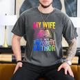 My Wife Is My Favorite Author Book Writer Writing Husband Men's Comfort Colors T-Shirt Pepper