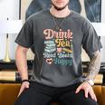 Women's Drink Tea Read Books Nerd Book Reader Book Reading Lover Men's Comfort Colors T-Shirt Pepper